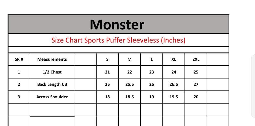 Monster Apex Sleeveless Puffer