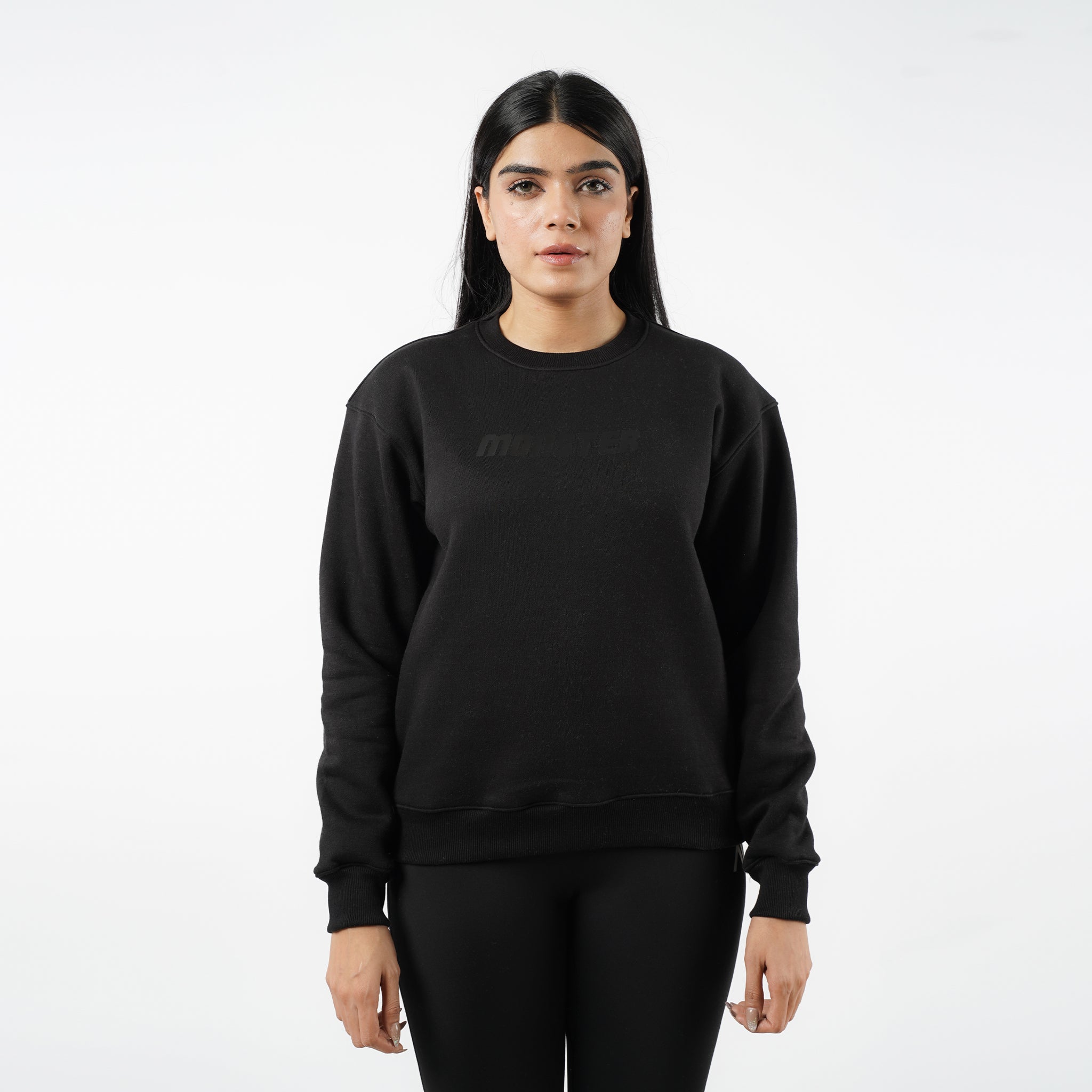 Monster Drop Shoulder Sweatshirt For Women's Black XS